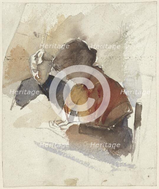 Two sewing women, 1865-1930. Creator: Jac van Looij.