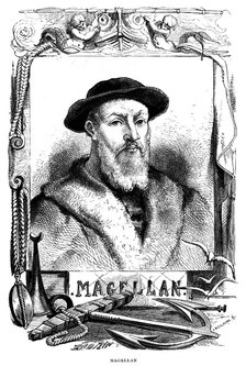 Ferdinand Magellan, 16th century Portugese navigator, 1868.  Artist: Anon
