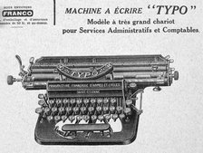 'Typo', typewriter advertisement, 20th century. Artist: Unknown