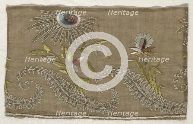 Fragment of Embroidery, 18th century. Creator: Unknown.