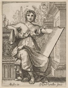 Seated Woman Holding a Tablet, late 17th, mid 18th century. Creator: Possibly by Jean Antoine de Maroulles (Messina 1674-1726 Paris).