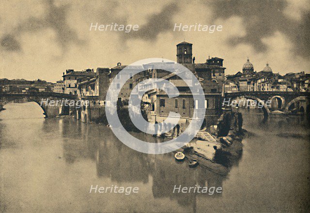 'Roma - Tiberine Island and the ancient Bridges Caestius and Fabritius', 1910. Artist: Unknown.