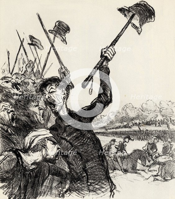 Ratapoil and his staff: Long live the Emperor!, 1851.  Creator: Daumier, Honoré (1808-1879).