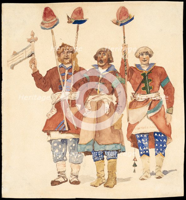 Costume design for the theatre play Snow Maiden by Alexander Ostrovsky.