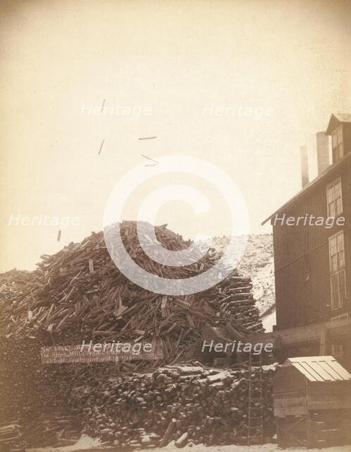 Wood shooting in the air, De Smet Mill, Center City, Dak, 1888. Creator: John C. H. Grabill.