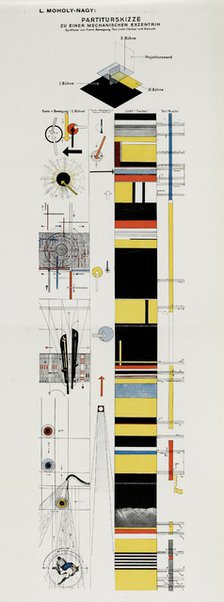 Score sketch. From The stage at the Bauhaus (Die Bühne im Bauhaus), 1925. Creator: Moholy-Nagy, László.