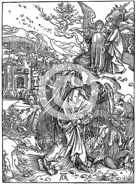 'The angel holding the keys of the abyss', 1498, (1936). Artist: Albrecht Dürer