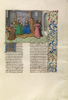 The King of Portugal and John of Gaunt Consulting, c1380s; Chroniques (Book Three), about 1480-1483. Creator: Master of the Getty Froissart.