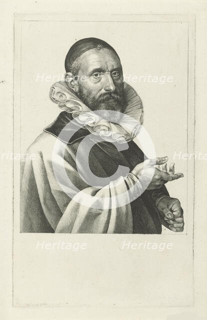 Portrait of the organist and composer Jan Pieterszoon Sweelinck (1561-1621), 1624. Creator: Muller, Jan Harmensz. (1571-1628).