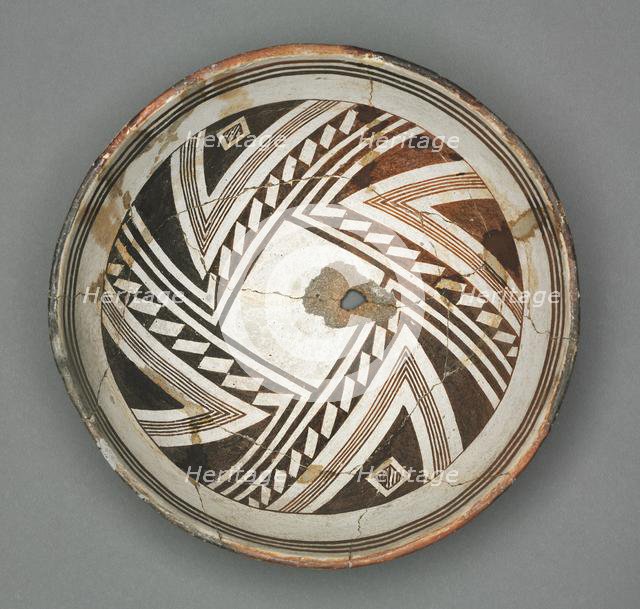 Bowl with Geometric Design (Two- part Design), c. 1000-1150. Creator: Unknown.