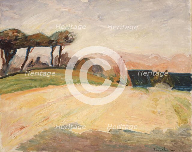 Landscape from Skane, 1918. Creator: Thorvald Erichsen.