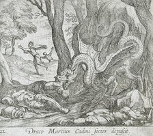 Cadmus's Men Killed by the Serpent, published 1606. Creators: Antonio Tempesta, Wilhelm Janson.