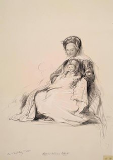 Hebrew Woman and Child, 1840. Creator: Joseph Nash.