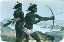North American San Francisco Indians hunting with bows and arrows, c1840. Artist: Unknown