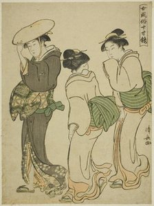 A Woman and Two Maids, from the series "A Mirror of Feminine Manners (Onna fuzoku masu..., c.1790. Creator: Torii Kiyonaga.