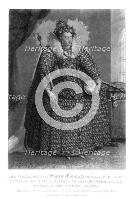 Queen Elizabeth I, (1816).Artist: Charles Turner