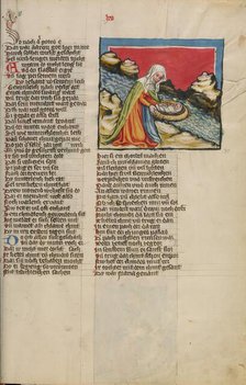 Moses Placed in the River; Weltchronik, about 1400-1410. Creator: Unknown.