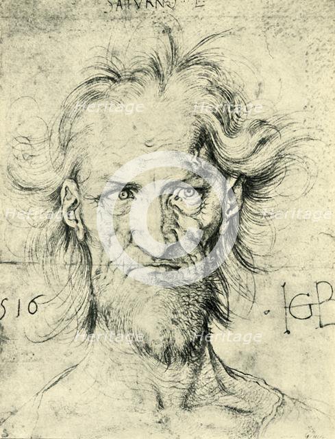 Head of a Bearded Old Man ('Saturn'), 1516, (1943). Creator: Hans Baldung.