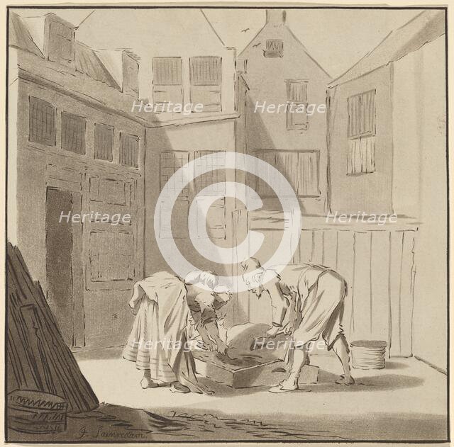 Hog Slaughterers, 1778, published 1787. Creator: Bernhard Schreuder.