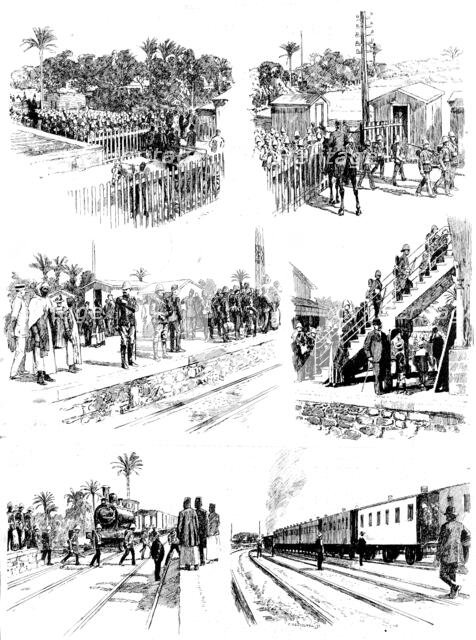 The Soudan Advance: departure of the 6th Royal Warwickshire Regiment for the front..., 1898. Creator: Carl Hentschel.