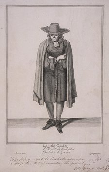 'John the Quaker', Cries of London, (c1688?). Artist: Anon