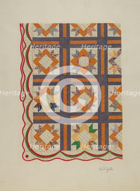 Patchwork Quilt, c. 1937. Creator: George V. Vezolles.