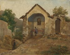 Village scene, probably 1880s. Creator: Johanne Mathilde Dietrichson.