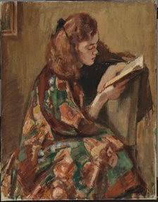 Girl Reading, 1921-1922. Creator: Magnus Enckell.