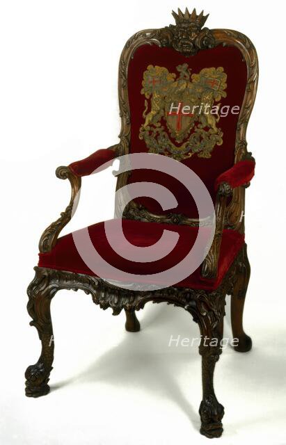 The seat of the chairman of the court of directors of the East India Company..., c1730. Creator: Unknown.