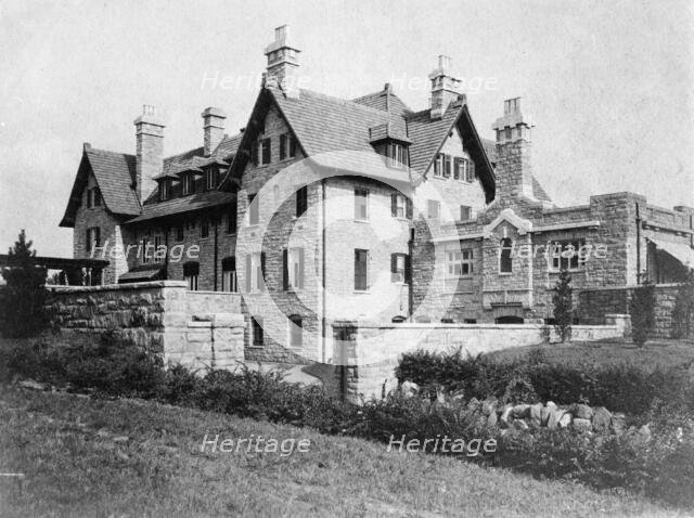 Exterior view of rear and side of home of Edmund Cogswell Converse, Greenwich, Connecticut, 1908. Creator: Frances Benjamin Johnston.