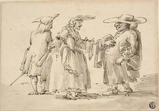 Caricatures of Two Men and a Woman, n.d. Creators: Marco Ricci, Bernardo Bellotto, Pier Leone Ghezzi.