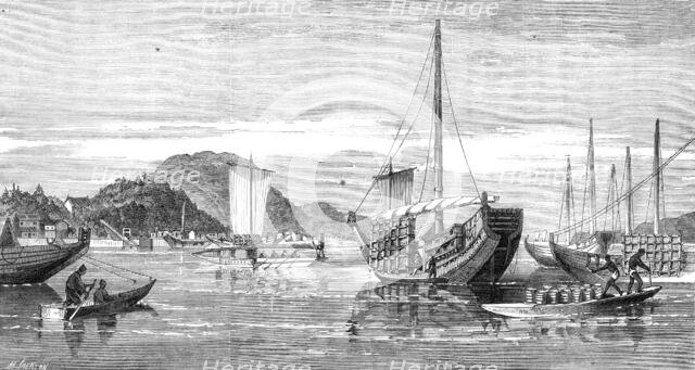 Scenes in Japan: the town and harbour of Simonosaki, 1864. Creators: Unknown, Mason Jackson.