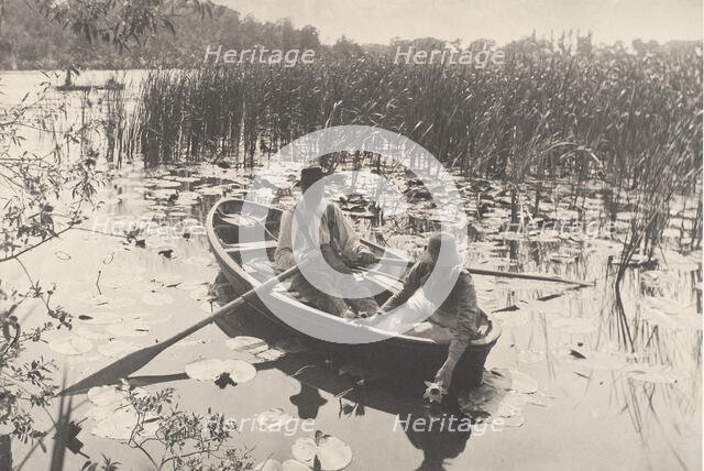 Gathering Water-Lilies, 1886. Creator: Dr Peter Henry Emerson.