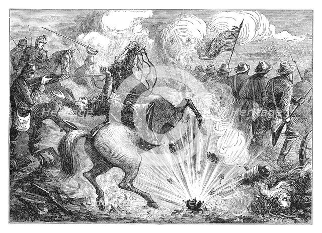 The Battle of Pittsburg Landing, 1862, (late 19th century). Artist: Unknown