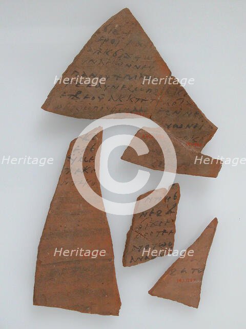 Ostrakon with Biblical Text Concordance, Coptic, 600. Creator: Unknown.