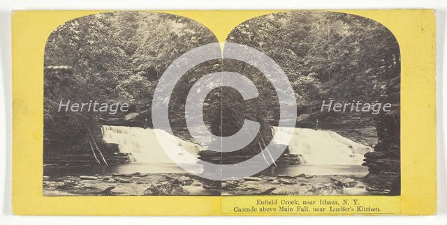 Enfield Creek, near Ithaca, N.Y. Cascade above Main Fall, near Lucifer's Kitchen, 1860/65. Creator: J. C. Burritt.