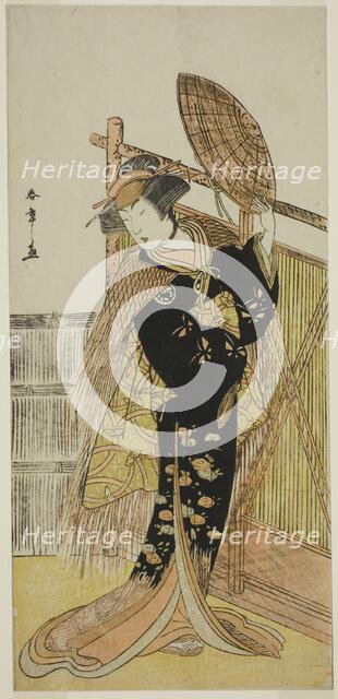 The Actor Segawa Kikunojo III as Michichiba in the Play Azuma no Mori Sakae Kusunoki..., c. 1779. Creator: Shunsho.