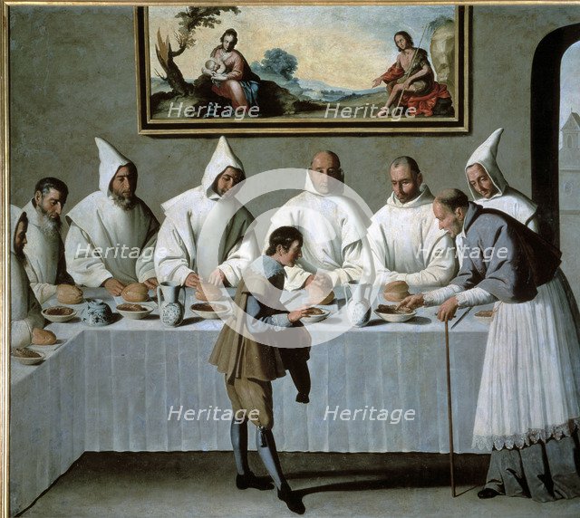  'St. Hugh in the Refectory of the Carthusians', oil by Francisco de Zurbaran.