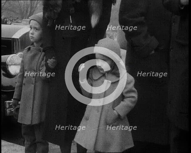 Two girls at the inauguration of President Franklin D Roosevelt, 1933.  Creator: British Pathe Ltd.