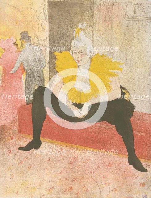 The Seated Clowness (Mademoiselle Cha-u-ka-o) (from the series Elles), 1896., 1896. Creator: Henri de Toulouse-Lautrec.