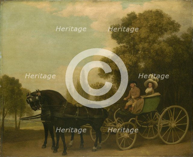A Gentleman driving a Lady in a Phaeton, 1787. Artist: Stubbs, George (1724-1806)
