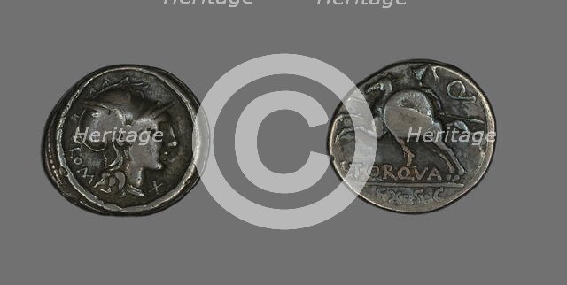 Denarius (Coin) Depicting the Goddess Roma, 113-112 BCE. Creator: Unknown.