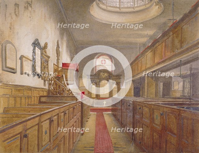 Interior of Holy Trinity, Minories, London, 1881. Artist: John Crowther
