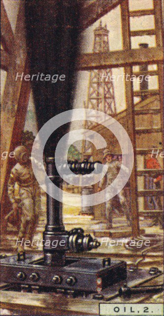 'Oil, 2. - Controlling a Gusher, U.S.A.', 1928. Artist: Unknown.
