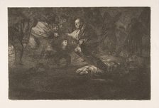Plate 18 from the 'Disparates':Birds of a feather flock together, ca. 1816-23 (published 1864). Creator: Francisco Goya.