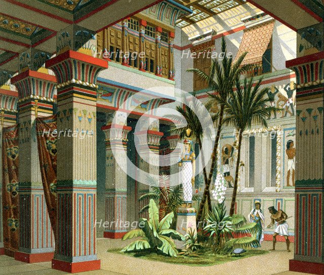 Ancient Egyptian palace interior, 1888. Artist: Firmin Didot