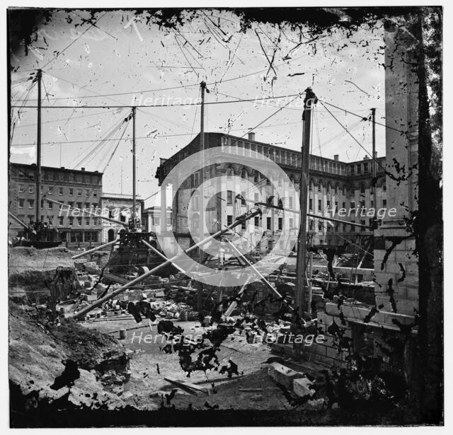 U.S. Treasury before completion. Washington, D.C., ca. 1860. Creator: Unknown.