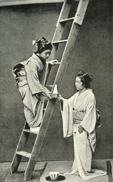 'Bringing Sakè', 1891. Creator: Unknown.