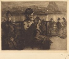 Sur la Seine, la nuit, 1888. Creator: Auguste Lepere.
