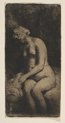 Woman Bathing Her Feet at a Brook, 1658. Creator: Rembrandt Harmensz van Rijn.